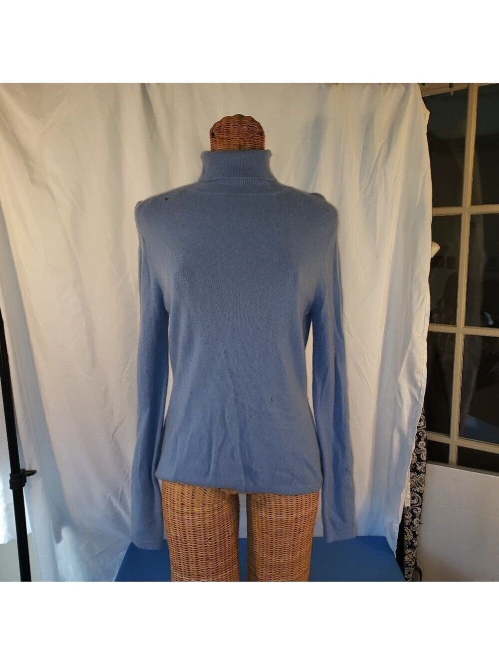 Apt 9 100% Cashmere Blue Turtleneck Sweater - M